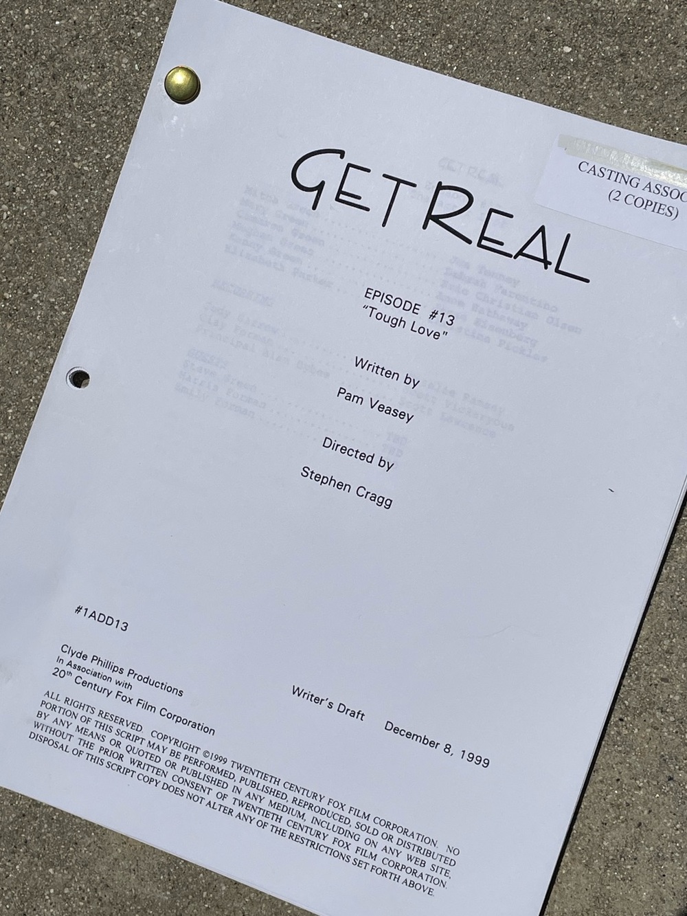 Get Real 90s TV Series Anne Hathaway Eisenberg ECO Production Used Script #13